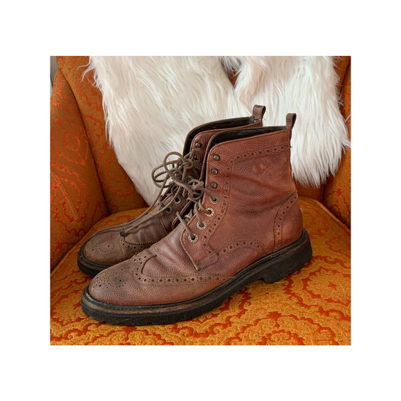 WOLVERINE ‘Percy’ Brogue Boots / Vibram Sole / Men Size 10 / GUC - Picture 1 of 16